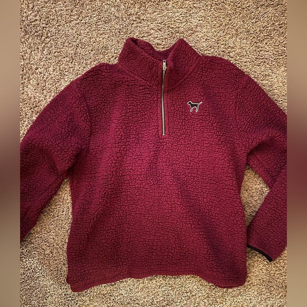 VS PINK Sherpa 1/4 Zip Pullover